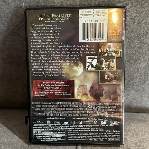 Pirates of The Caribbean (At World End) DVD - Picture 3 of 3